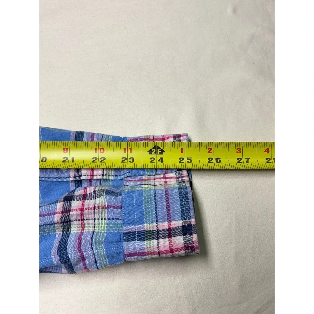 Ralph Lauren Mens XL Classic‎ Fit Plaid Button Down Shirt Blue Pink Multi Color